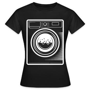 Déguisement en machine à laver Mardi Gras Halloween - T-shirt Femme - noir - Devant - AI Model Female 172 dark (172cm)