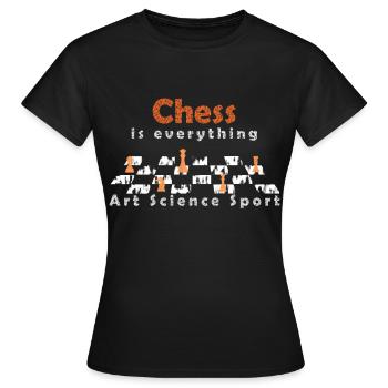 Schach ist alles, Schachbrett - Frauen T-Shirt - Schwarz - Vorne - AI Model Female 172 dark (172cm)