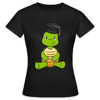 Tortue de graduation - T-shirt Femme - noir - Devant - AI Model Female 172 dark (172cm)