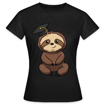 Paresseux de graduation - T-shirt Femme - noir - Devant - AI Model Female 172 dark (172cm)
