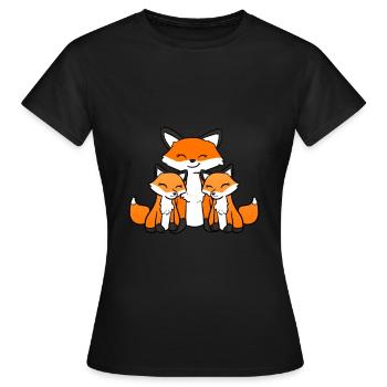 Twin Fox - Frauen T-Shirt - Schwarz - Vorne - AI Model Female 172 dark (172cm)