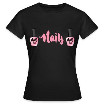 Nail polish nail design manicure nail salon nails - Women's T-Shirt - black - Front - AI Model Female 172 dark (172cm)