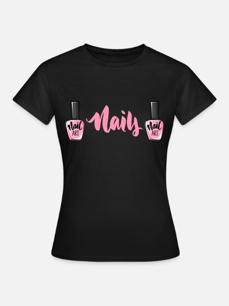Nagellak nagel ontwerp manicure nagelsalon nagels - Vrouwen T-shirt - zwart