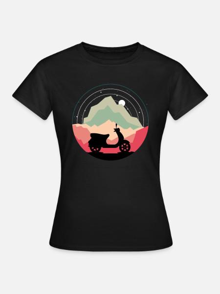 Moped Fancy Moped Design - Frauen T-Shirt - Schwarz