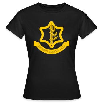 IDF Israel Defense Forces Mossad Krav Maga Jude - Frauen T-Shirt - Schwarz - Vorne - AI Model Female 172 dark (172cm)