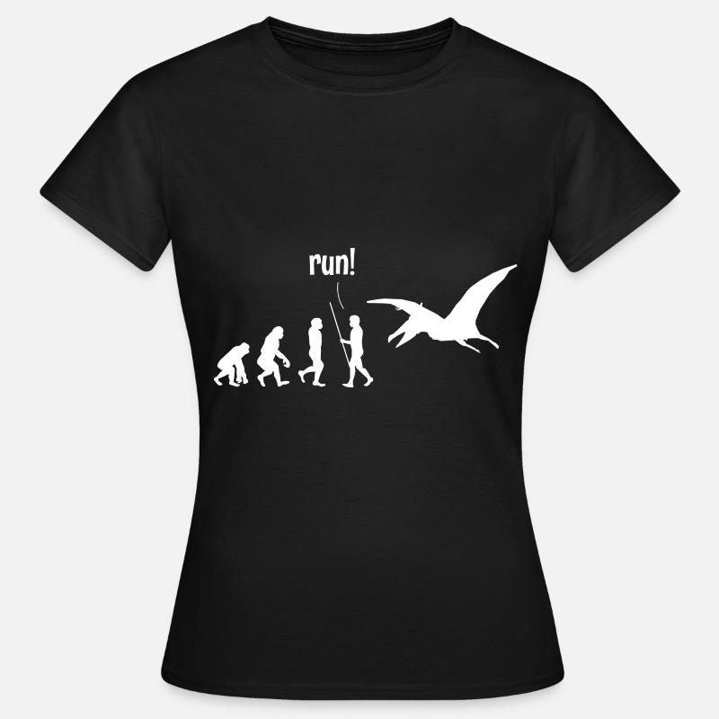Dinosaur evolution gift for dinosaur friends - Women's T-Shirt - black