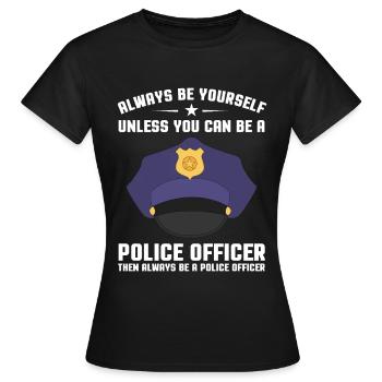 officier de police - T-shirt Femme - noir - Devant - AI Model Female 172 dark (172cm)