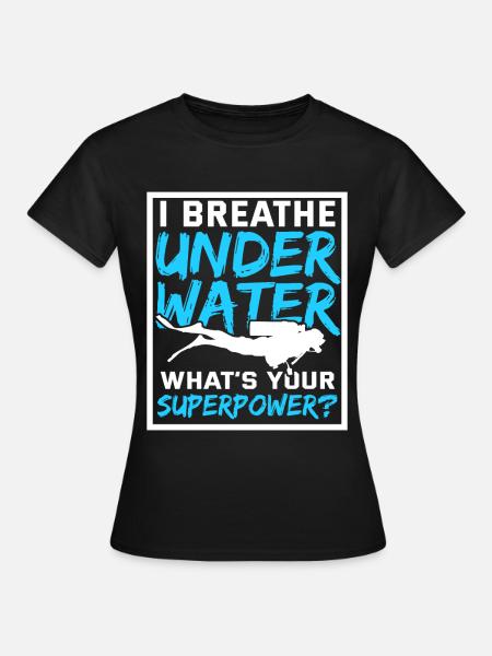 Duiken - Vrouwen T-shirt - zwart
