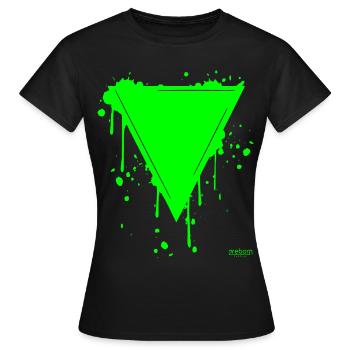2reborn Dreieck Triangle Blut Blood Farbe grün - Frauen T-Shirt - Schwarz - Vorne - AI Model Female 172 dark (172cm)