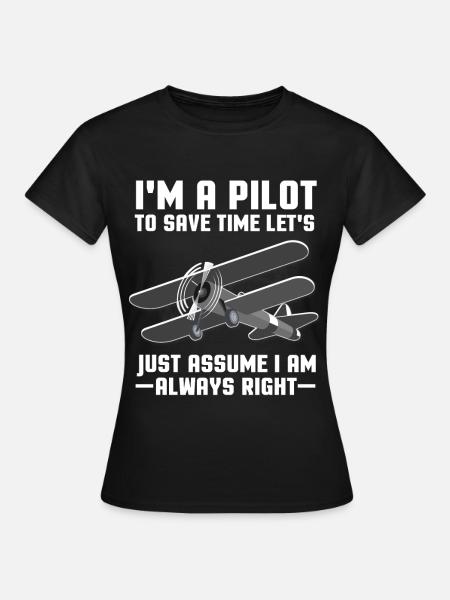 Pilot - Frauen T-Shirt - Schwarz