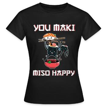 Sushi - Frauen T-Shirt - Schwarz - Vorne - AI Model Female 172 dark (172cm)