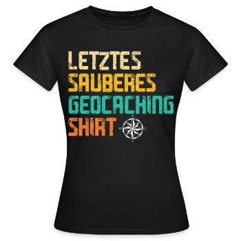 Geocacher Caching Cache Geocache Geocachen Lustig - Frauen T-Shirt - Schwarz - Vorne - AI Model Female 172 dark (172cm)