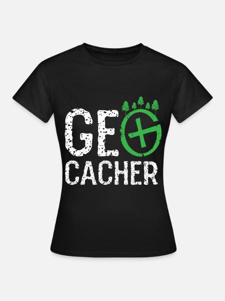 geocaching, cache, gps, geocache, geocacher, logbu - Women's T-Shirt - black