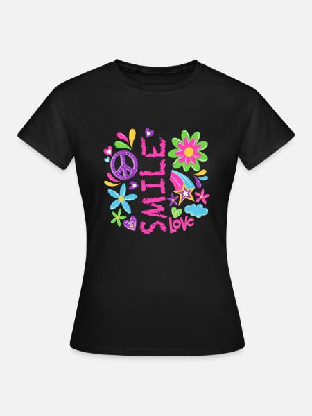 Cooles Friedenszeichen Design - Frauen T-Shirt - Schwarz