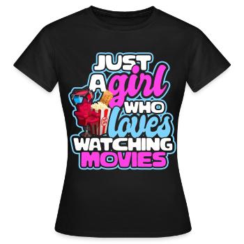 Cinéma cinéma télévision cadeau soirée cinéma pop-corn - T-shirt Femme - noir - Devant - AI Model Female 172 dark (172cm)