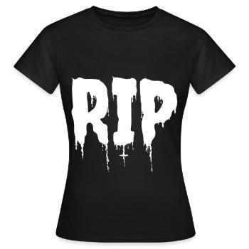Rip Rest in Peace pastelgoth goth emo gothic metal - Frauen T-Shirt - Schwarz - Vorne - AI Model Female 172 dark (172cm)