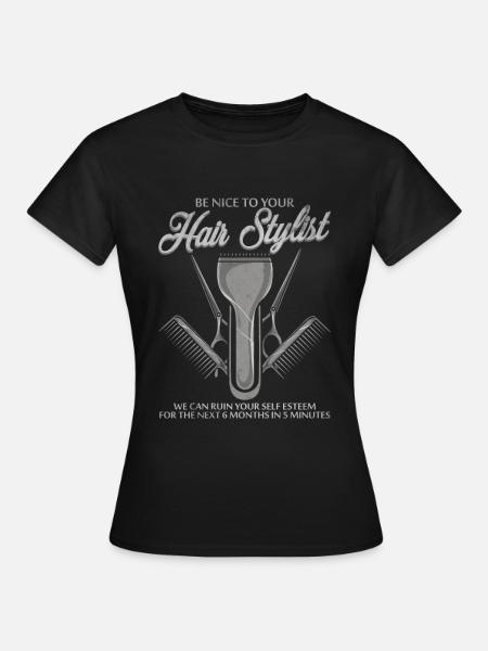 Friseur Haarschnitt - Frauen T-Shirt - Schwarz