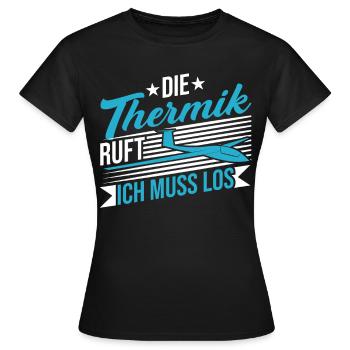 Thermik Segelfliegen Segelflieger - Frauen T-Shirt - Schwarz - Vorne - AI Model Female 172 dark (172cm)