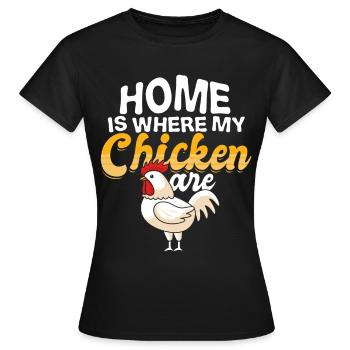poulet - T-shirt Femme - noir - Devant - AI Model Female 172 dark (172cm)