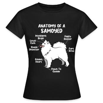 Cadeau de maître samoyède d'anatomie - T-shirt Femme - noir - Devant - AI Model Female 172 dark (172cm)