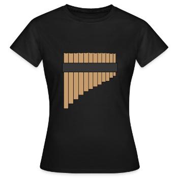 pan flute - Women's T-Shirt - black - Front - AI Model Female 172 dark (172cm)