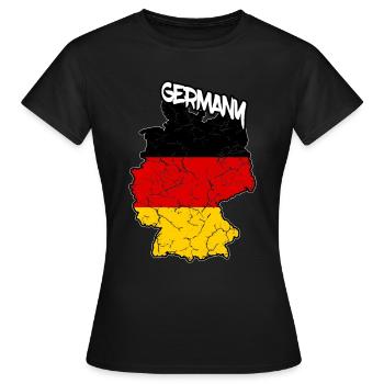 Allemagne Carte Drapeau Allemand Allemagne - T-shirt Femme - noir - Devant - AI Model Female 172 dark (172cm)