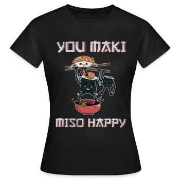 Sushi Japan Asiatische Küche essen Reis Geschenk - Frauen T-Shirt - Schwarz - Vorne - AI Model Female 172 dark (172cm)