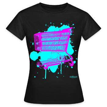Chariot de courses 2reborn rose fluo - T-shirt Femme - noir - Devant - AI Model Female 172 dark (172cm)