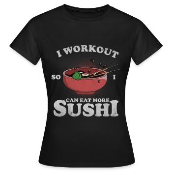 Sushi - Frauen T-Shirt - Schwarz - Vorne - AI Model Female 172 dark (172cm)