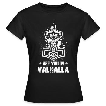 Celtique celte De Valhalla Germain Odin - T-shirt Femme - noir - Devant - AI Model Female 172 dark (172cm)