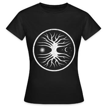Arbre Viking Yggdrasil Midgard Odin Thor Wotan - T-shirt Femme - noir - Devant - AI Model Female 172 dark (172cm)