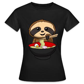 Ramen paresseux otaku - T-shirt Femme - noir - Devant - AI Model Female 172 dark (172cm)