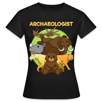 Ice Age Animals Stone Age Mammoths - Women's T-Shirt - black - Front - AI Model Female 172 dark (172cm)