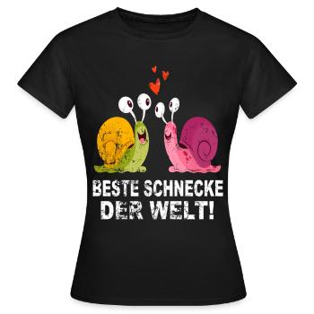 Schnecke Schneckenhaus Liebe Freunde Geschenk - Frauen T-Shirt - Schwarz - Vorne - AI Model Female 172 dark (172cm)