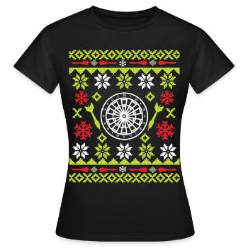 Noël laid Dart - T-shirt Femme - noir - Devant - AI Model Female 172 dark (172cm)