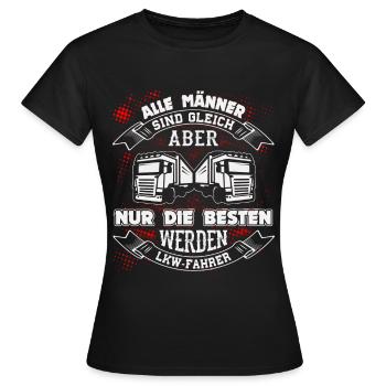 Trucker LKW Fahrer Fernfahrer Brummi Geschenk - Frauen T-Shirt - Schwarz - Vorne - AI Model Female 172 dark (172cm)