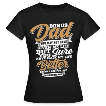 Stiefvater - Frauen T-Shirt - Schwarz - Vorne - AI Model Female 172 dark (172cm)