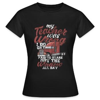 truck - Women's T-Shirt - black - Front - AI Model Female 172 dark (172cm)