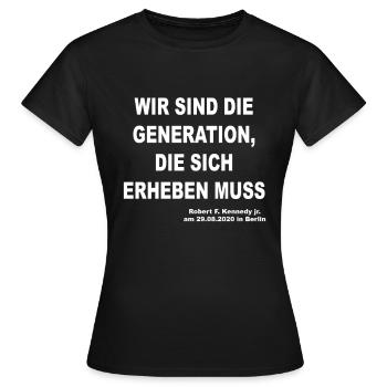 Robert F. Kennedy Rede aufstehen - Frauen T-Shirt - Schwarz - Vorne - AI Model Female 172 dark (172cm)