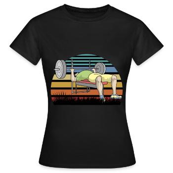 Cadeau d'haltère tonifiant - T-shirt Femme - noir - Devant - AI Model Female 172 dark (172cm)