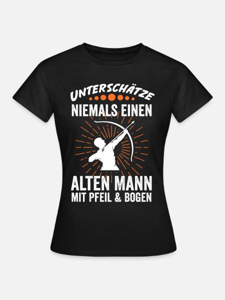 Bogenschießen Bogen Pfeil Bogenschütze Geschenkide - Frauen T-Shirt - Schwarz