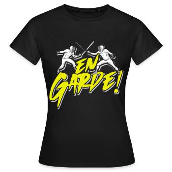 Fechten Spruch Fechtmaske Duell Säbel Sport Kampf - Frauen T-Shirt - Schwarz - Vorne - AI Model Female 172 dark (172cm)