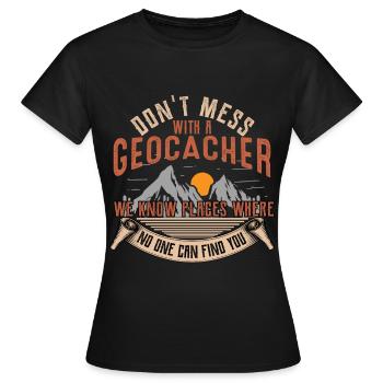 Géocache - T-shirt Femme - noir - Devant - AI Model Female 172 dark (172cm)
