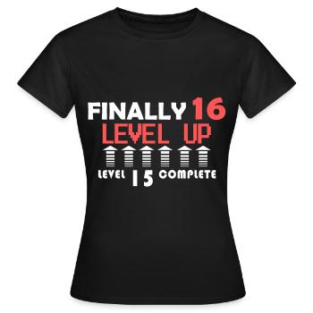 16e anniversaire, anniversaire du joueur, 16e du joueur - T-shirt Femme - noir - Devant - AI Model Female 172 dark (172cm)