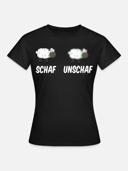 Schaf Unschaf Fotograf Wortwitz Geschenkidee - Frauen T-Shirt - Schwarz