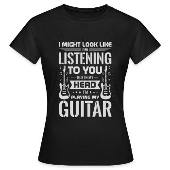 Guitar Design for a Guitar player - T-shirt Femme - noir - Devant - AI Model Female 172 dark (172cm)