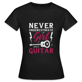 Guitar Design for a Guitar player - Women's T-Shirt - black - Front - AI Model Female 172 dark (172cm)