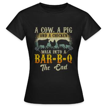 Grilling BBQ - Women's T-Shirt - black - Front - AI Model Female 172 dark (172cm)