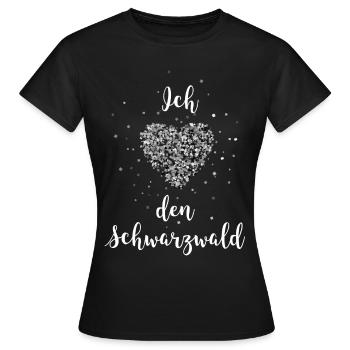 Schwarzwald Schwarzwaldmädel Wald Herz - Frauen T-Shirt - Schwarz - Vorne - AI Model Female 172 dark (172cm)