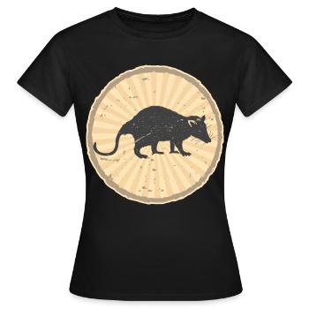 Chat ordures mignon animal possum rat raton laveur - T-shirt Femme - noir - Devant - AI Model Female 172 dark (172cm)